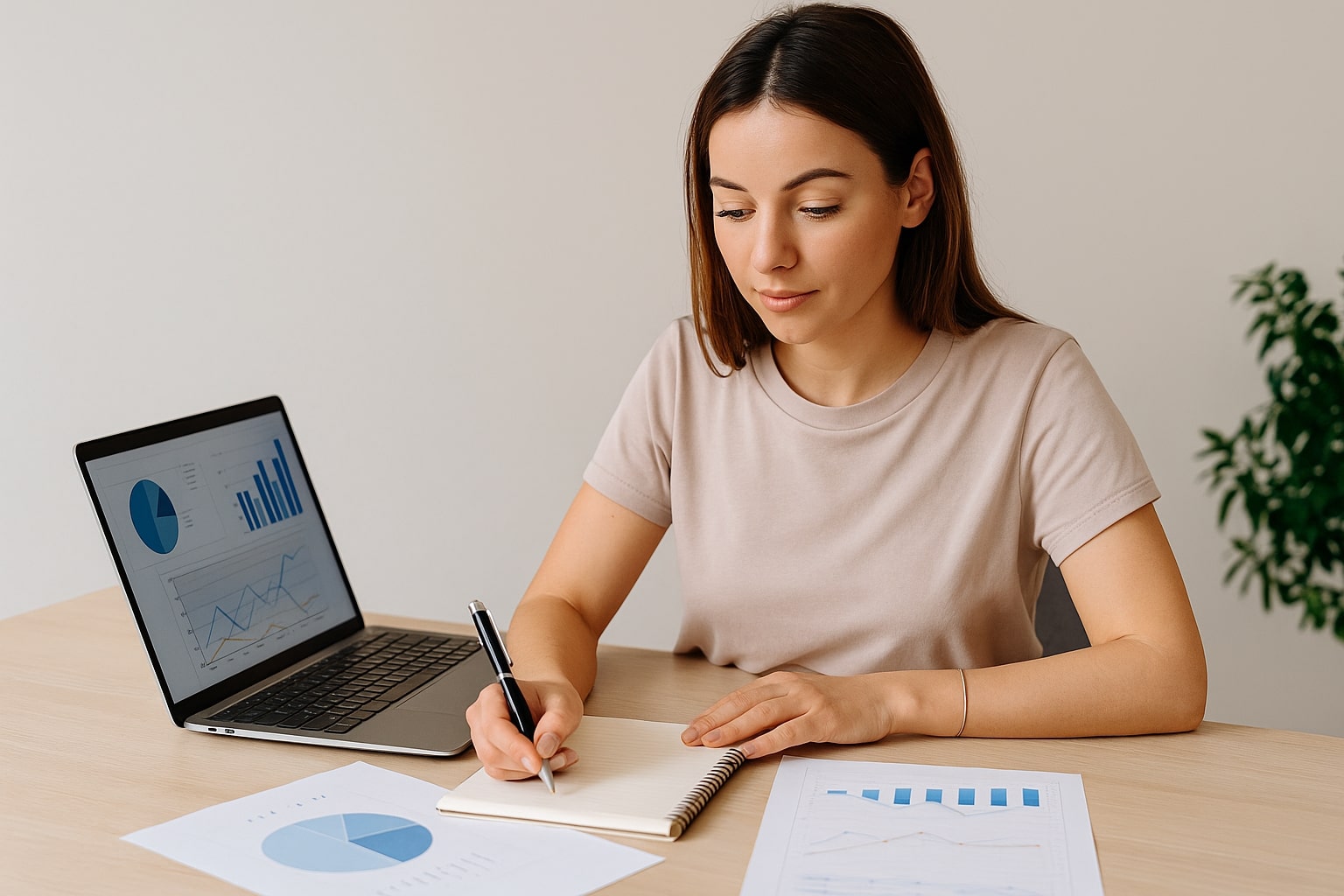 Prothésiste ongulaire qui calcule ses tarifs pour être rentable